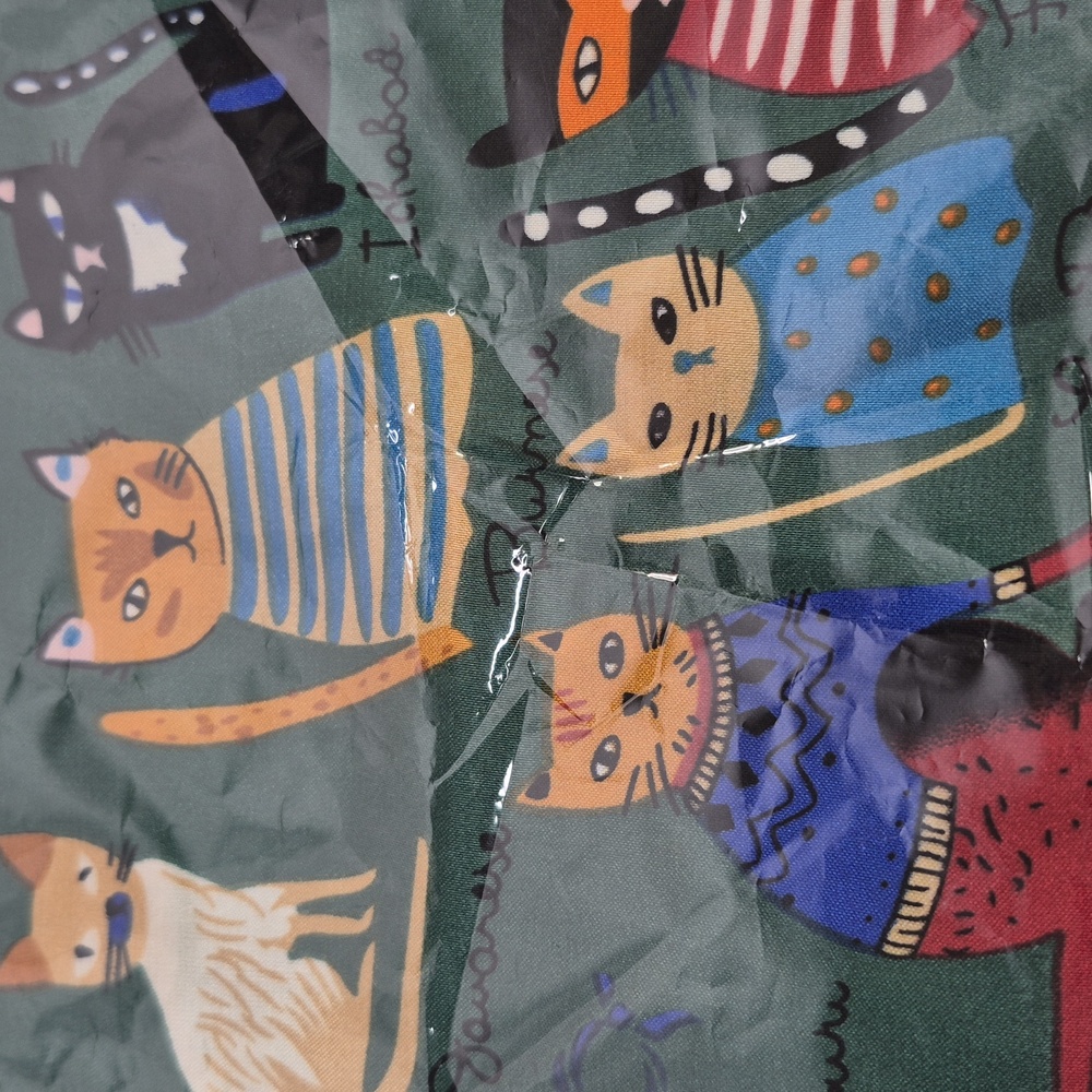 Cat Colorful Print Scarf (Green) - Picture 10 of 13